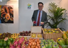 A beautiful display of tropical and exotic fruit varieties at the HLB Specialties/Tropical Food booth. Pictured is Lorenz Hartmann de Barros who heads up the company’s European business.